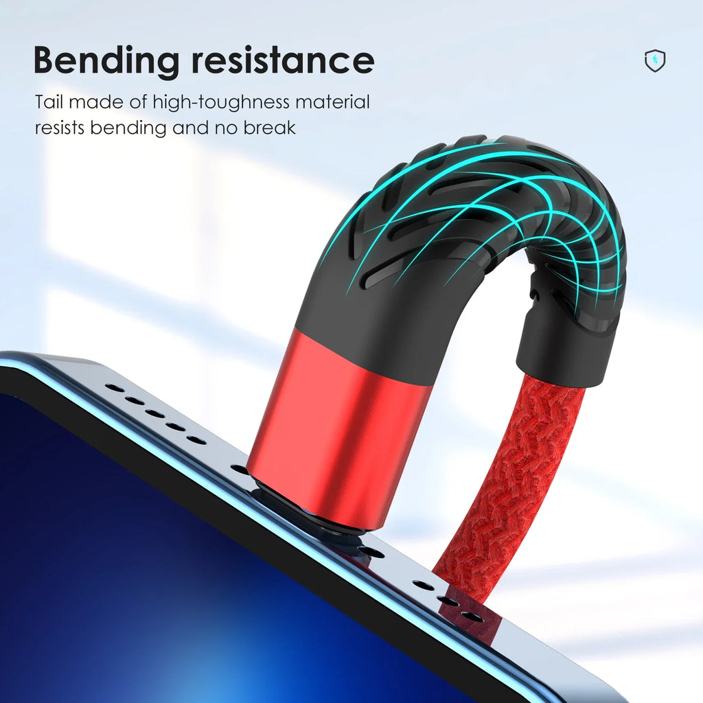 3A USB Cable For iPhone 14 13 12 11 Pro Max X XR SE 6s 7 8 Plus 1m 2m 3m Lead Mobile Phone Fast Charging Cord Data Charger Wire