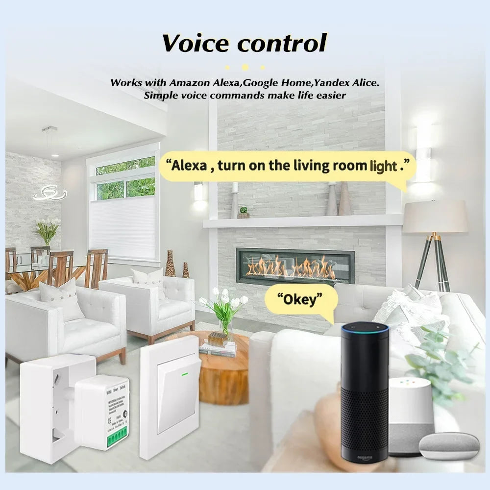 Smart WiFi/Zigbee 3.0 Mini Smart Switch For Tuya 16A/20A 2-Way Control Breaker Timer Relay Module APP Control Alexa Google Home