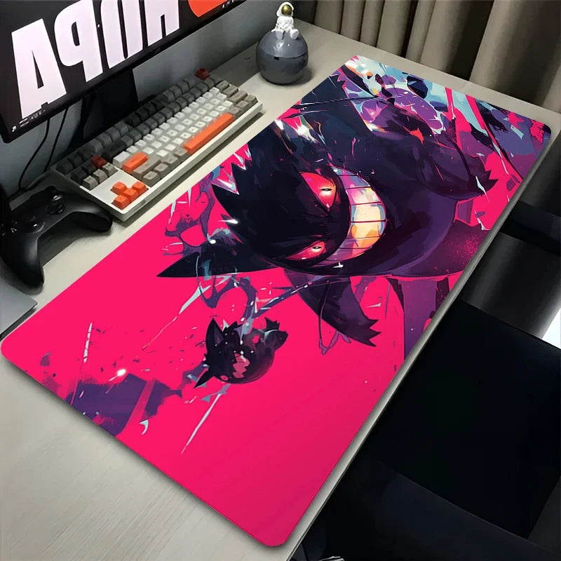 XXL Black Gaming Desk Mat – Anime Pokemon Gengar Mouse Pad for Laptop and PC