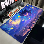 P-Pokemon Gengar Anime Mousepad Large Gaming Mouse Pad LockEdge Thickened Computer Keyboard Table Desk Mat Purple Playmat