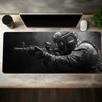 Large Tactical Soldier Mouse Pad – Non-Slip XXL Desk Mat with Stitched Edges, Gaming Accessories for FPS and Home Use