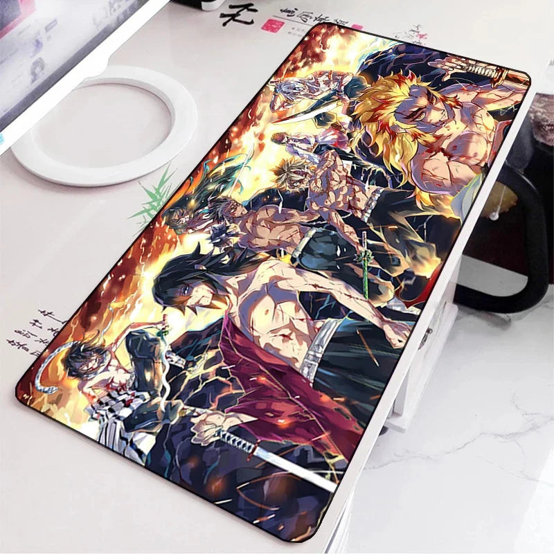 Demon Slayer Gaming Mouse Pad Rubber Mat Deskmat Keyboard Pads Cartoon Cute Mousepad Kawaii Pc Accessories Anime Mouse Mats Xxl