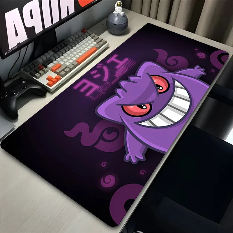 XXL Black Gaming Desk Mat – Anime Pokemon Gengar Mouse Pad for Laptop and PC