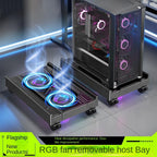 BEISHI Adjustable Computer CPU Holder with RGB Cooling Fan Heat Dissipation Heat Dissipation Mobile PC Tower Stand for Gamers