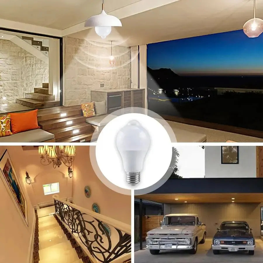PIR Motion Sensor LED Light Bulb 12W E27 Smart Bulb Motion Activated ON/OFF Home Lights Lamp for Home Stair