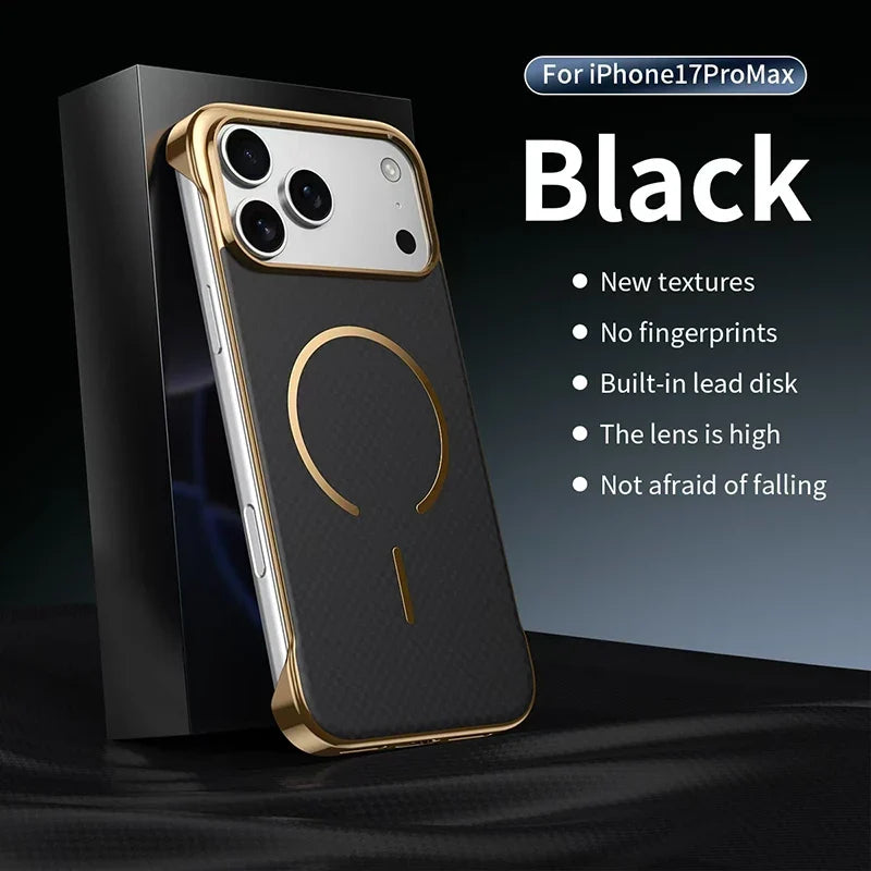 Kevlar Edge Wireless Charging Case for iPhone 17 Pro Max 13 14 15 16