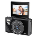 64MP 4K Digital Camera 180° Flip Screen 18X Zoom Selfie Vlog Camcorder Wide Angle Macro UHD Video Camera Livestream WiFi Webcam