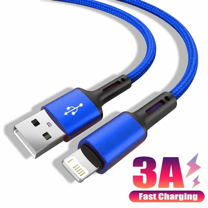 Quick Charge USB Cable For iPhone 12 13 14 11 Pro X Max 6 7 8 Plus 5 SE iPad Origin Mobile Phone Cord Data Charger Wire 3m