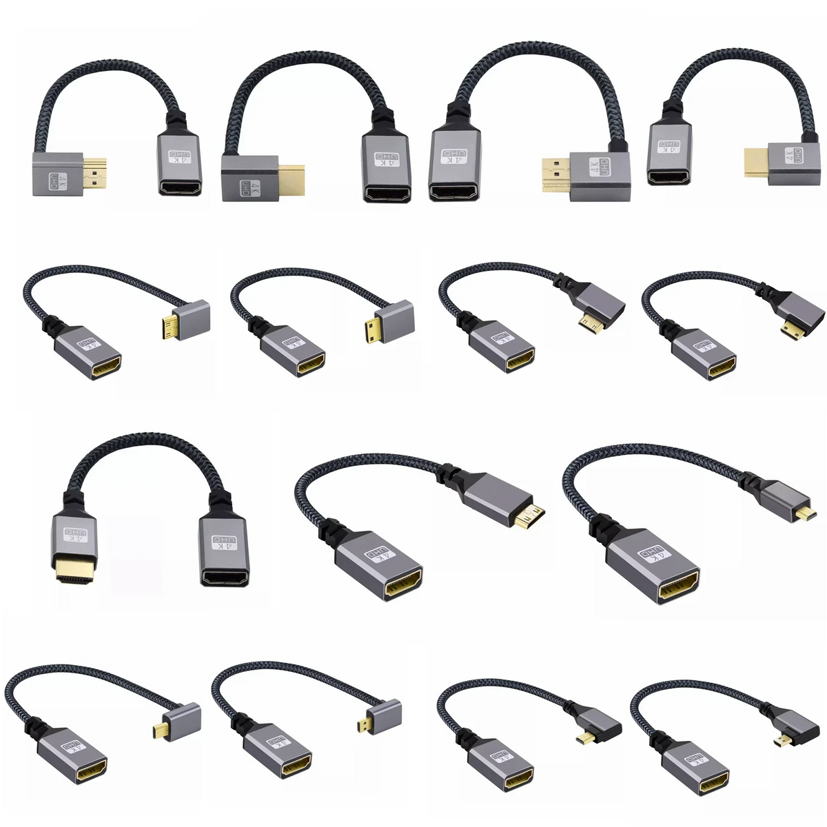 4K 60Hz HDMI-Compatible Extension Cable | Male to Female Adapter for Micro/Mini HDMI