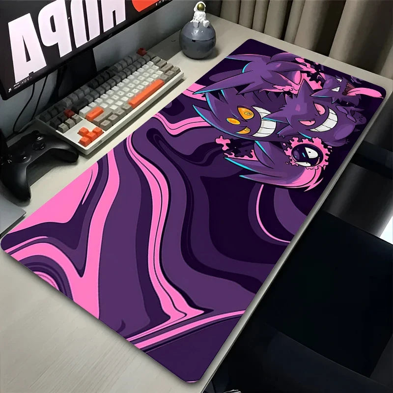 XXL Black Gaming Desk Mat – Anime Pokemon Gengar Mouse Pad for Laptop and PC