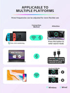 DATA FROG Transparent Wireless Game Controller RGB LED Gamepad With Audio Jack For Switch OLED PC Steam Deck Android Phone