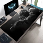 Large Tactical Soldier Mouse Pad – Non-Slip XXL Desk Mat with Stitched Edges, Gaming Accessories for FPS and Home Use