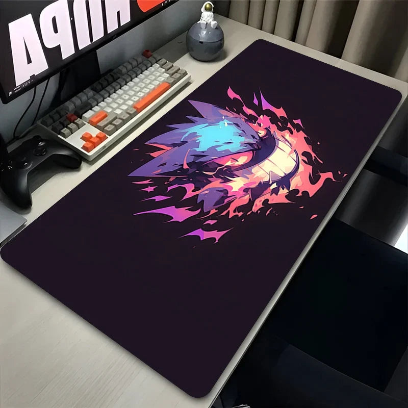 P-Pokemon Gengar Anime Mousepad Large Gaming Mouse Pad LockEdge Thickened Computer Keyboard Table Desk Mat Purple Playmat