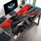 Large Tactical Soldier Mouse Pad – Non-Slip XXL Desk Mat with Stitched Edges, Gaming Accessories for FPS and Home Use