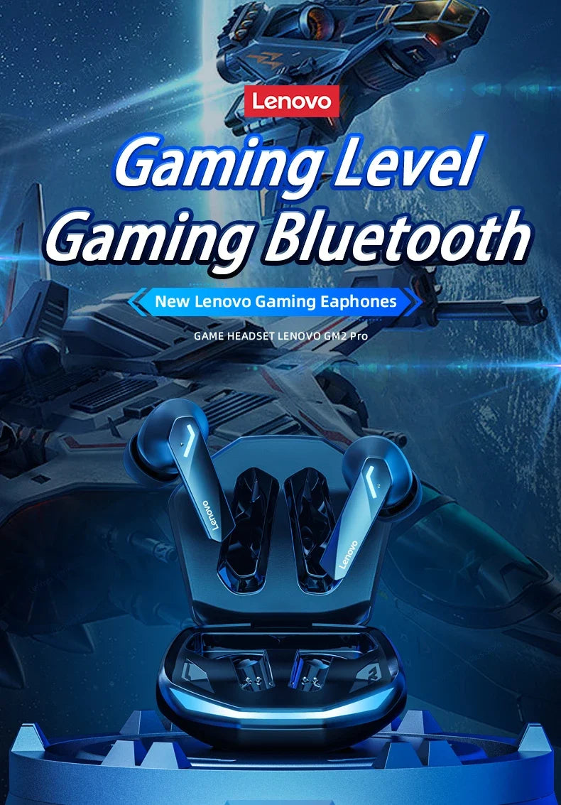 Lenovo GM2 Pro TWS Wireless HIFI Stereo Headset Low Latency Headphones Gaming Music Dual Mode Earbuds Music Sport Headset