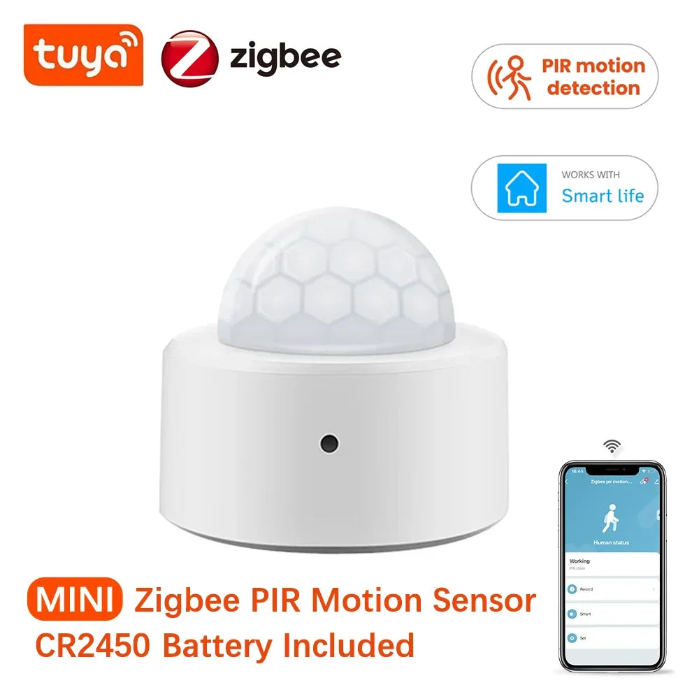 Tuya Zigbee Human Motion Sensor Smart Home PIR Motion Sensor Infrared Detector Security Smart Life Works With Alexa Need Gateway