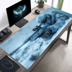 Large Tactical Soldier Mouse Pad – Non-Slip XXL Desk Mat with Stitched Edges, Gaming Accessories for FPS and Home Use