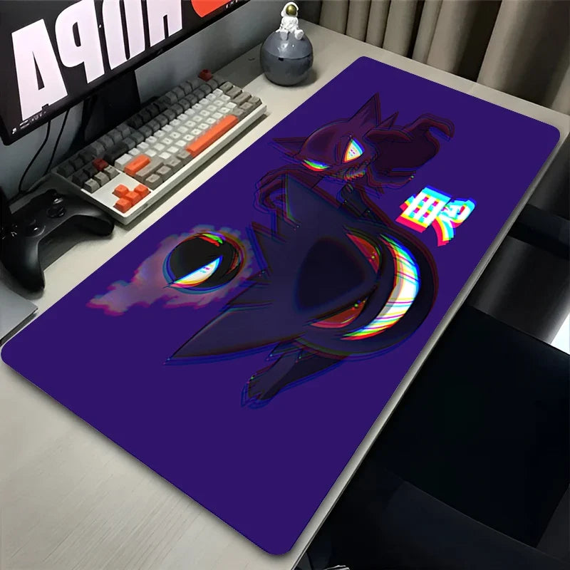 XXL Black Gaming Desk Mat – Anime Pokemon Gengar Mouse Pad for Laptop and PC
