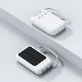 Solar Power Bank Built in Cables Portable Charger External Spare Battery Mini Powerbank with LED Light for IPhone Xiaomi Huawei