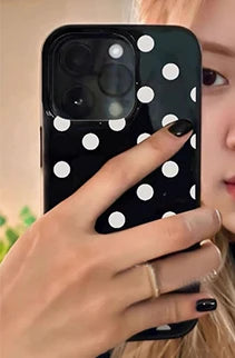 ins Polka Dot Printed Stylish TPU Anti-drop Phone Case Suitable for iPhone 11/12/13/14/15/ 16 Pro Max Phone Case