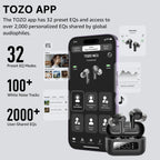 TOZO NC3 Wireless Earbuds 45dB Noise Cancelling Bluetooth Headphones TWS Earphones LED Display Power 32 EQs Support APP