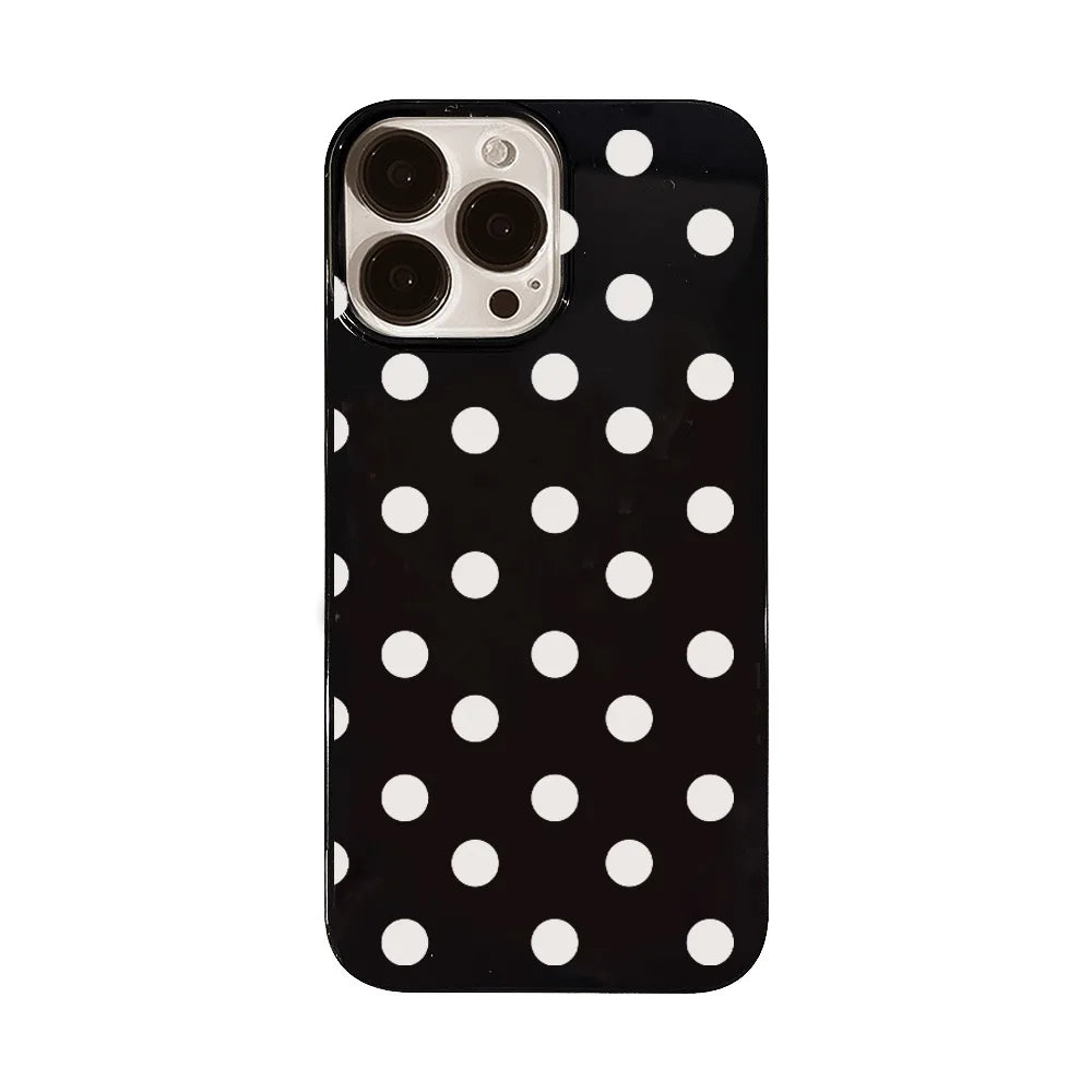 ins Polka Dot Printed Stylish TPU Anti-drop Phone Case Suitable for iPhone 11/12/13/14/15/ 16 Pro Max Phone Case