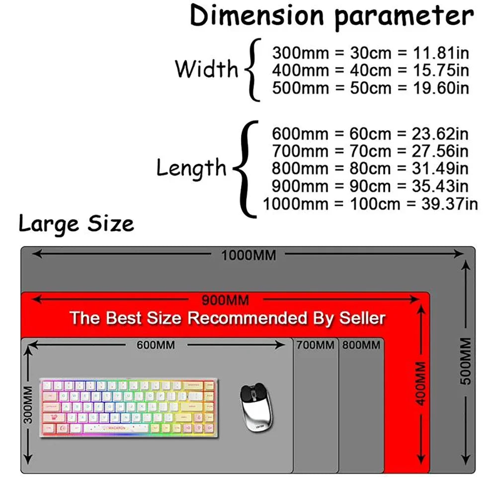 XXL Mouse Pad Black Mousepad Gamer Lager Computer PC Desk Mat 900X400 Keyboard Anime Office Carpet Playmat Kawaii Extended Rug
