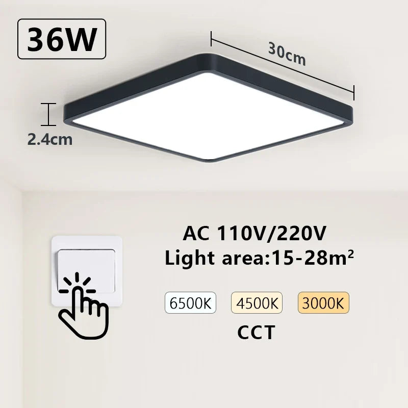 MARPOU Tuya Smart LED Ceiling Lamp Wood Grain App Voice Control Alexa/Google Remote Control Square Ceiling Lights Living Room