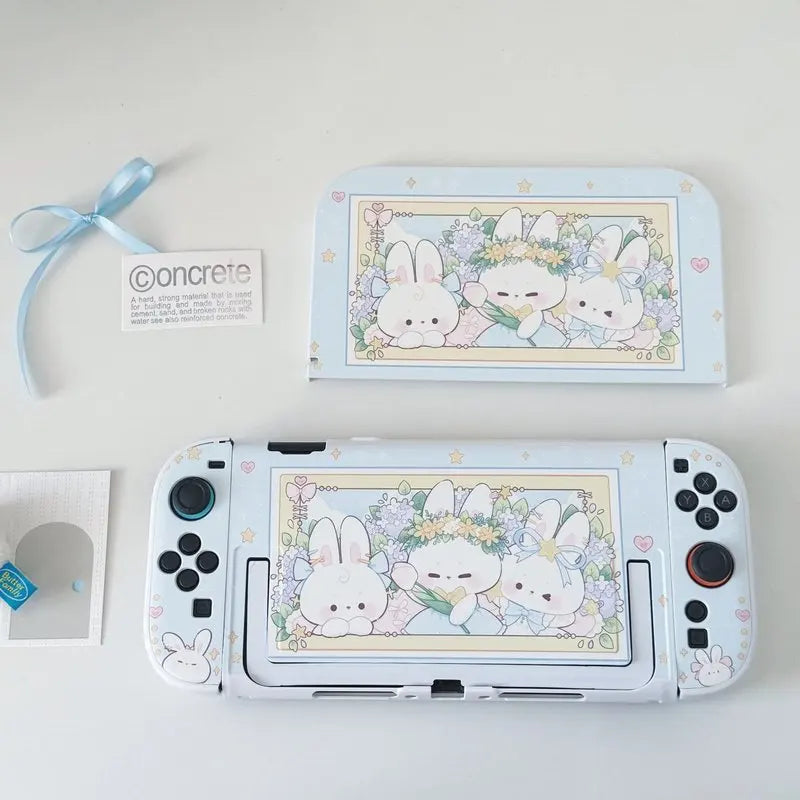 Kawaii Floral Cottagecore Bunnies Switch Case NS2