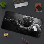 Large Tactical Soldier Mouse Pad – Non-Slip XXL Desk Mat with Stitched Edges, Gaming Accessories for FPS and Home Use
