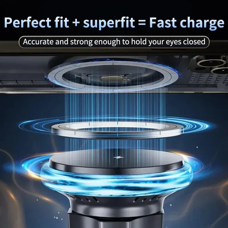 Magnetic Car Wireless Charger LED Light Car Phone Holder Stand for iPhone 15 14 13 12 Pro Max Car Chargers Fast Charging Station