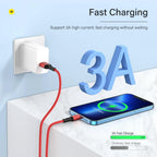 Quick Charge USB Cable For iPhone 12 13 14 11 Pro X Max 6 7 8 Plus 5 SE iPad Origin Mobile Phone Cord Data Charger Wire 3m