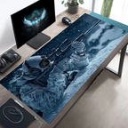 Large Tactical Soldier Mouse Pad – Non-Slip XXL Desk Mat with Stitched Edges, Gaming Accessories for FPS and Home Use