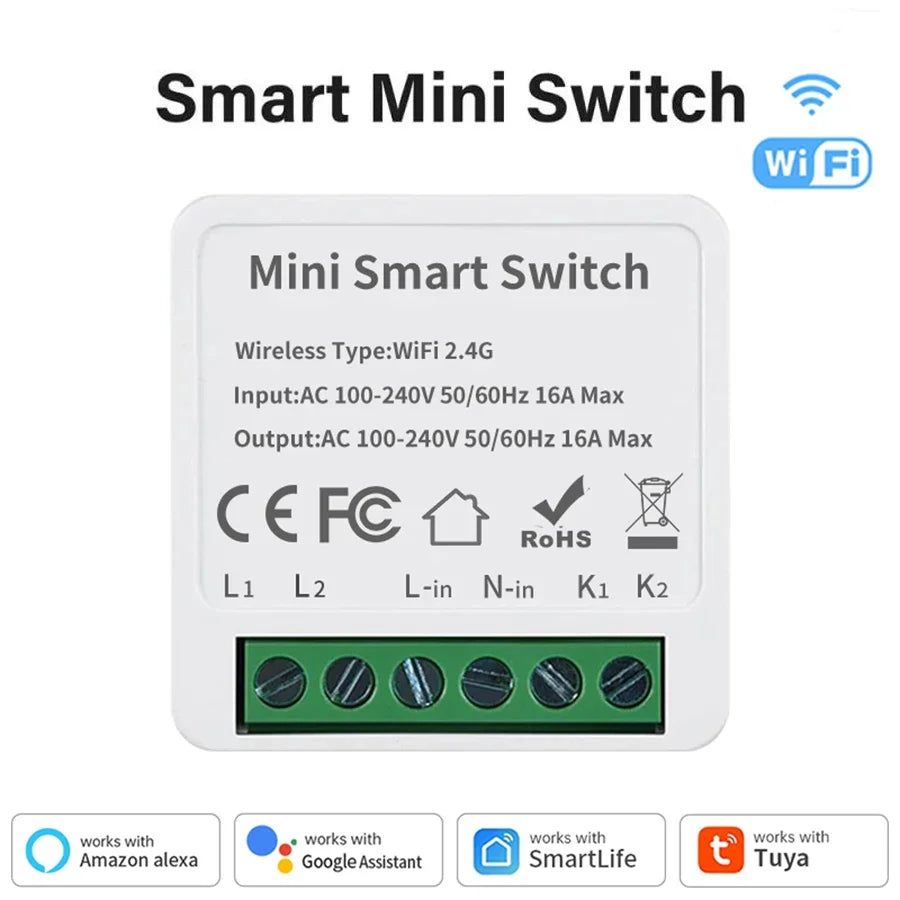 Smart WiFi/Zigbee 3.0 Mini Smart Switch For Tuya 16A/20A 2-Way Control Breaker Timer Relay Module APP Control Alexa Google Home