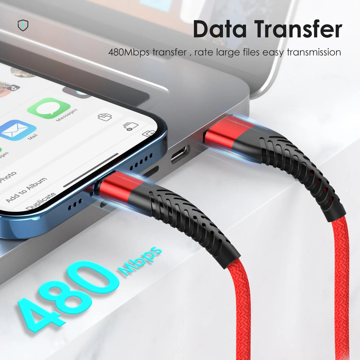 3A USB Cable For iPhone 14 13 12 11 Pro Max X XR SE 6s 7 8 Plus 1m 2m 3m Lead Mobile Phone Fast Charging Cord Data Charger Wire