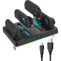 Multi-functional Charging Dock For Switch 2 Joy-Con Controller Charger Station RGB Light Fast Charging Stand For Switch2 Gamepad Charging Base With Type-C Cable