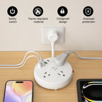 3AC power strip, 2 USB ports, 2 USB-C fast charging port. The power strip surge protector provides overload protection for homes