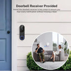 1080p Wireless Wi-Fi Video Doorbell Camera with Two-Way Audio, Night Vision, Cloud Storage, AI Motion Detection, 2.4GHz Wi-Fi