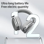 Original 9D Surround Sound Headsets Metal Wireless Bluetooth Headphones with HD Mic Noise Reduction Gaming Earphones for iPhone