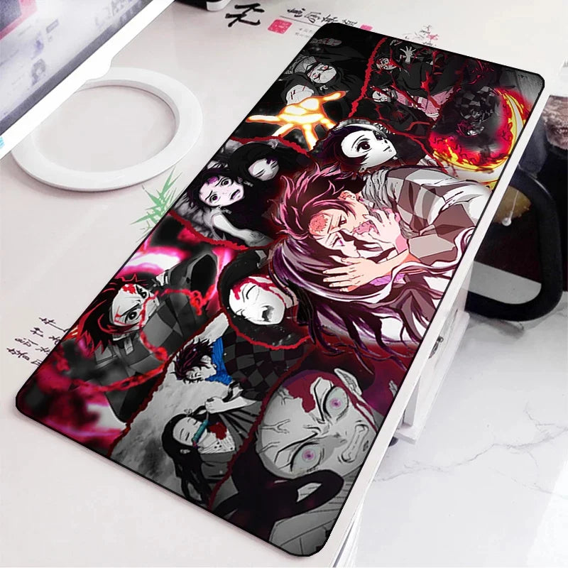 Demon Slayer Gaming Mouse Pad Rubber Mat Deskmat Keyboard Pads Cartoon Cute Mousepad Kawaii Pc Accessories Anime Mouse Mats Xxl