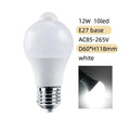PIR Motion Sensor LED Light Bulb 12W E27 Smart Bulb Motion Activated ON/OFF Home Lights Lamp for Home Stair