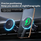 Magnetic Car Wireless Charger LED Light Car Phone Holder Stand for iPhone 15 14 13 12 Pro Max Car Chargers Fast Charging Station