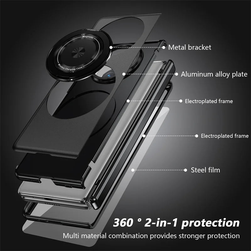 Magsafe 360 ° Rotating Bracket Hinge Phone Case For Huawei Mate X5 X3 Mate X6 Mate XT Screen Glass All Inclusive Protective Case
