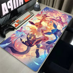 Japan Anime Mouse Pad PC Colorful Kawaii E-eevee Gamer Cabinet Mousepad XXL P-pokemon Keyboard Rug Laptop Gaming Rubber Desk Mat