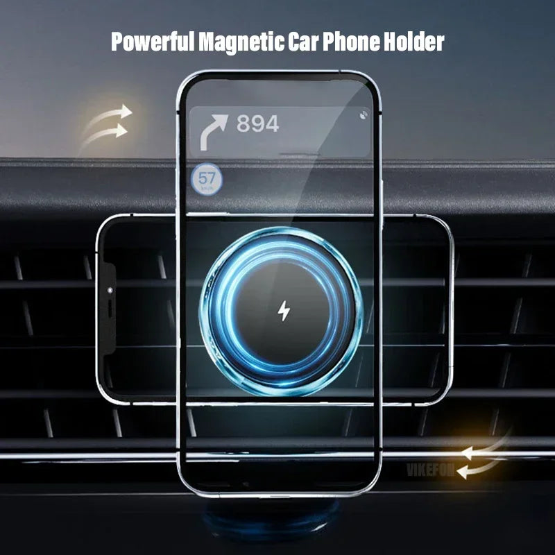 Magnetic Car Wireless Charger LED Light Car Phone Holder Stand for iPhone 15 14 13 12 Pro Max Car Chargers Fast Charging Station