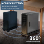 Adjustable Mobile PC Tower Stand with Wheels under Desk CPU Holder Adjustable Stable Mobile Computer Host Stand for Home Office