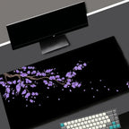 Black Sakura Gaming Mouse Pad Kawaii Purple Desk Mat Large Office Carpet Accessories Cherry Blossom Mousepad Gamer Computer Mats