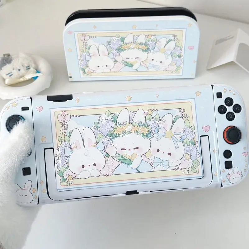 Kawaii Floral Cottagecore Bunnies Switch Case NS2