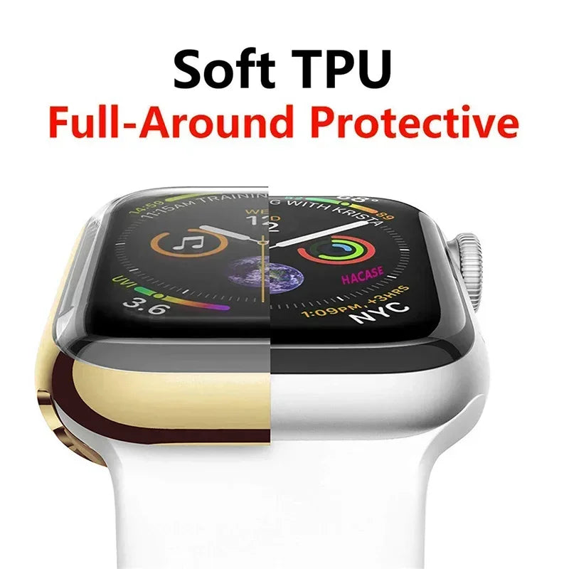 Screen Protector for Apple Watch Case 45mm 41mm 44MM 40MM 42mm 38MM Full TPU Bumper Cover Accessories Iwatch Series 8 7 SE 6 3