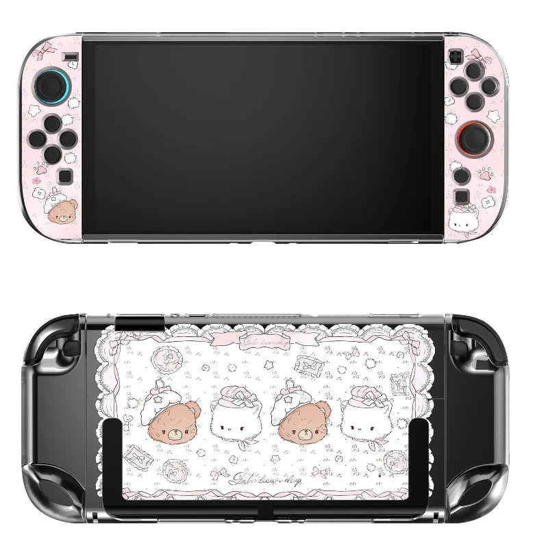 Kawaii Bear and Kitties Tea Party Switch Case NS2